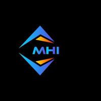 design de logotipo de tecnologia abstrata mhi em fundo preto. conceito de logotipo de letra de iniciais criativas mhi. vetor