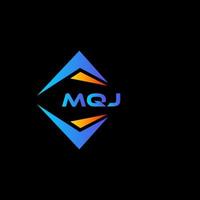 design de logotipo de tecnologia abstrata mqj em fundo preto. conceito de logotipo de letra de iniciais criativas mqj. vetor