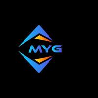 design de logotipo de tecnologia abstrata myg em fundo preto. conceito de logotipo de carta de iniciais criativas myg. vetor