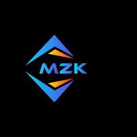 design de logotipo de tecnologia abstrata mzk em fundo preto. conceito de logotipo de letra de iniciais criativas mzk. vetor