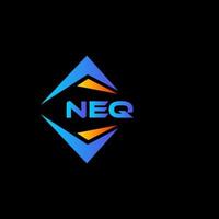neq design de logotipo de tecnologia abstrata em fundo preto. conceito de logotipo de letra de iniciais criativas neq. vetor