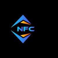 design de logotipo de tecnologia abstrata nfc em fundo preto. conceito de logotipo de letra de iniciais criativas nfc. vetor