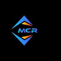 design de logotipo de tecnologia abstrata mcr em fundo preto. conceito de logotipo de carta de iniciais criativas mcr. vetor