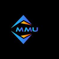 design de logotipo de tecnologia abstrata mmu em fundo preto. conceito de logotipo de letra de iniciais criativas mmu. vetor