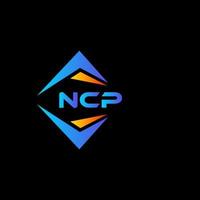 design de logotipo de tecnologia abstrata ncp em fundo preto. conceito de logotipo de carta de iniciais criativas ncp. vetor