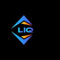 design de logotipo de tecnologia abstrata liq em fundo preto. conceito de logotipo de letra de iniciais criativas liq. vetor