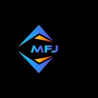 design de logotipo de tecnologia abstrata mfj em fundo preto. conceito de logotipo de letra de iniciais criativas mfj. vetor