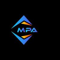 design de logotipo de tecnologia abstrata mpa em fundo preto. conceito de logotipo de letra de iniciais criativas mpa. vetor