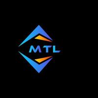 design de logotipo de tecnologia abstrata mtl em fundo preto. conceito de logotipo de letra de iniciais criativas mtl. vetor