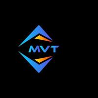 design de logotipo de tecnologia abstrata mvt em fundo preto. conceito de logotipo de letra de iniciais criativas mvt. vetor