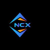 design de logotipo de tecnologia abstrata ncx em fundo preto. conceito de logotipo de carta de iniciais criativas ncx. vetor