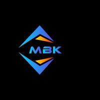 design de logotipo de tecnologia abstrata mbk em fundo preto. conceito de logotipo de letra de iniciais criativas mbk. vetor