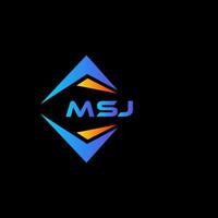 design de logotipo de tecnologia abstrata msj em fundo preto. conceito de logotipo de letra de iniciais criativas msj. vetor