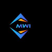 design de logotipo de tecnologia abstrata mwi em fundo preto. conceito de logotipo de letra de iniciais criativas mwi. vetor