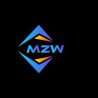 design de logotipo de tecnologia abstrata mzw em fundo preto. conceito de logotipo de letra de iniciais criativas mzw. vetor