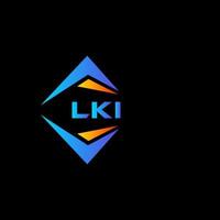 lki design de logotipo de tecnologia abstrata em fundo preto. lki conceito de logotipo de letra de iniciais criativas. vetor