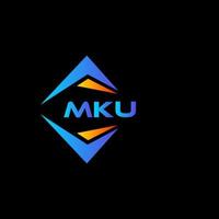 design de logotipo de tecnologia abstrata mku em fundo preto. conceito de logotipo de letra de iniciais criativas mku. vetor