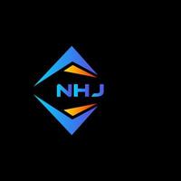 design de logotipo de tecnologia abstrata nhj em fundo preto. conceito de logotipo de letra de iniciais criativas nhj. vetor
