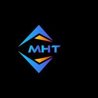 design de logotipo de tecnologia abstrata mht em fundo preto. conceito de logotipo de letra de iniciais criativas mht. vetor