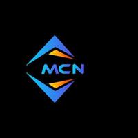 design de logotipo de tecnologia abstrata mcn em fundo preto. conceito de logotipo de letra de iniciais criativas mcn. vetor