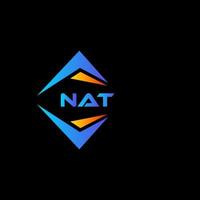 nat design de logotipo de tecnologia abstrata em fundo preto. conceito de logotipo de carta de iniciais criativas nat. vetor