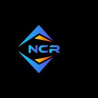 design de logotipo de tecnologia abstrata ncr em fundo preto. conceito de logotipo de letra de iniciais criativas ncr. vetor