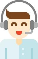 comunicação de trabalho de avatar de callcenter - ícone plano vetor