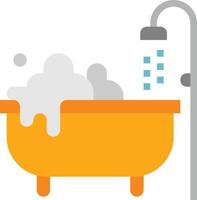 banheira banheiro chuveiro hotel spa - ícone plano vetor