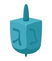 brinquedo de madeira dreidel judaico vetor