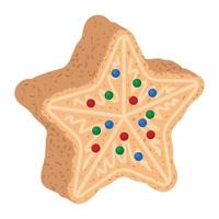 biscoito de natal com formato de estrela vetor