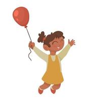menina com balão de hélio vetor
