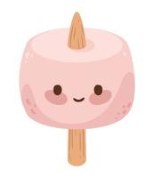 doce marshmallow kawaii vetor