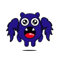 mascote de design de monstro voador fofo kawaii vetor