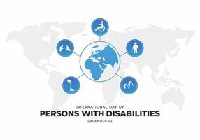 pessoas com deficiência internacional comemorado em 23 de dezembro. vetor