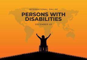 internacional de pessoas com deficiência comemorado no dia 3 de dezembro. vetor