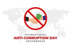 dia internacional anticorrupção comemorado em 9 de dezembro. vetor