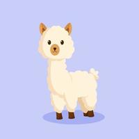 ilustração de design de personagens de alpaca fofo vetor