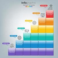 modelo de infográfico de sucesso com degraus vetor