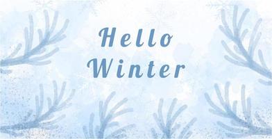 inverno web banner azul com ramo de abeto e área para texto. ilustração vetorial. vetor