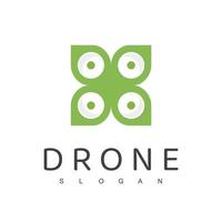 modelo de design de logotipo de drone, drone agrícola, logotipo aéreo da natureza vetor