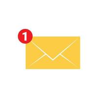 conceito de mensagem de e-mail recebida. ícone de correio recebido. ilustração vetorial. apartamento. símbolo ou notificação sms em dispositivos eletrônicos. vetor