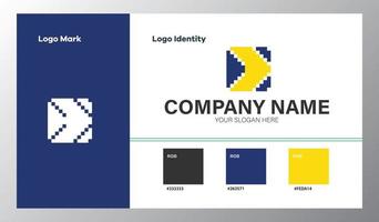 logotipo geométrico abstrato da empresa com guia de cores vetor