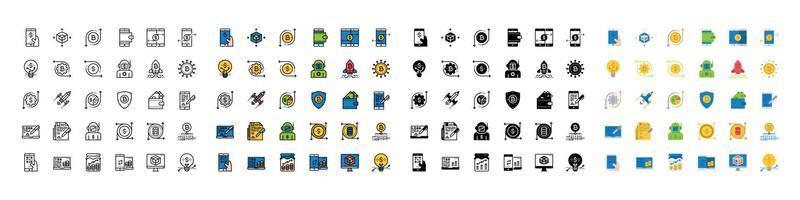 conjunto simples de ícones do setor financeiro para uso em infográficos de logotipo de relatório de gráficos de site, ilustração em vetor de ícone de coleção de símbolo de contorno de melhor qualidade