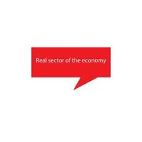 nuvem de diálogo vermelho com frase setor real da economia. desenho vetorial em fundo branco. vetor