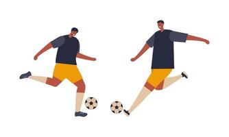 vetor ilustrado de jogadores de futebol plano