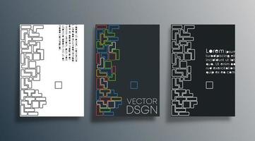 conjunto de capa de design abstrato vetor