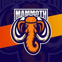 personagem de design de logotipo esport de mascote de cabeça de mamute grande para logotipo de esporte e jogo vetor