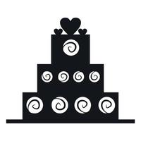 ícone simples do bolo de casamento vetor