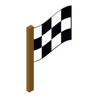 ícone 3d isométrico de bandeira de corrida vetor