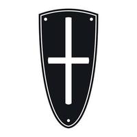 cavaleiro escudo ícone vetor simples. desenho de metal